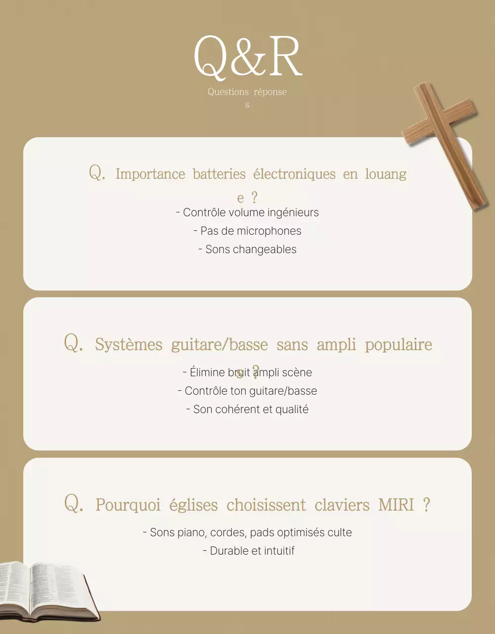 Guide de culte simple beige