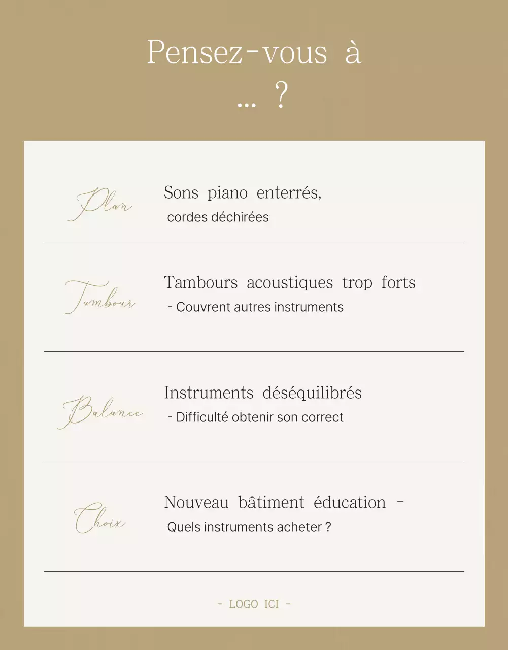 Guide de culte simple beige