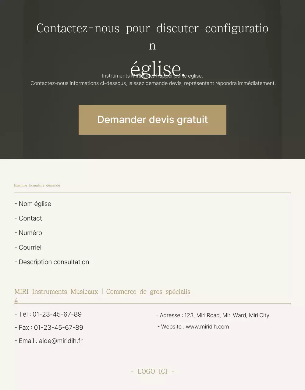 Guide de culte simple beige