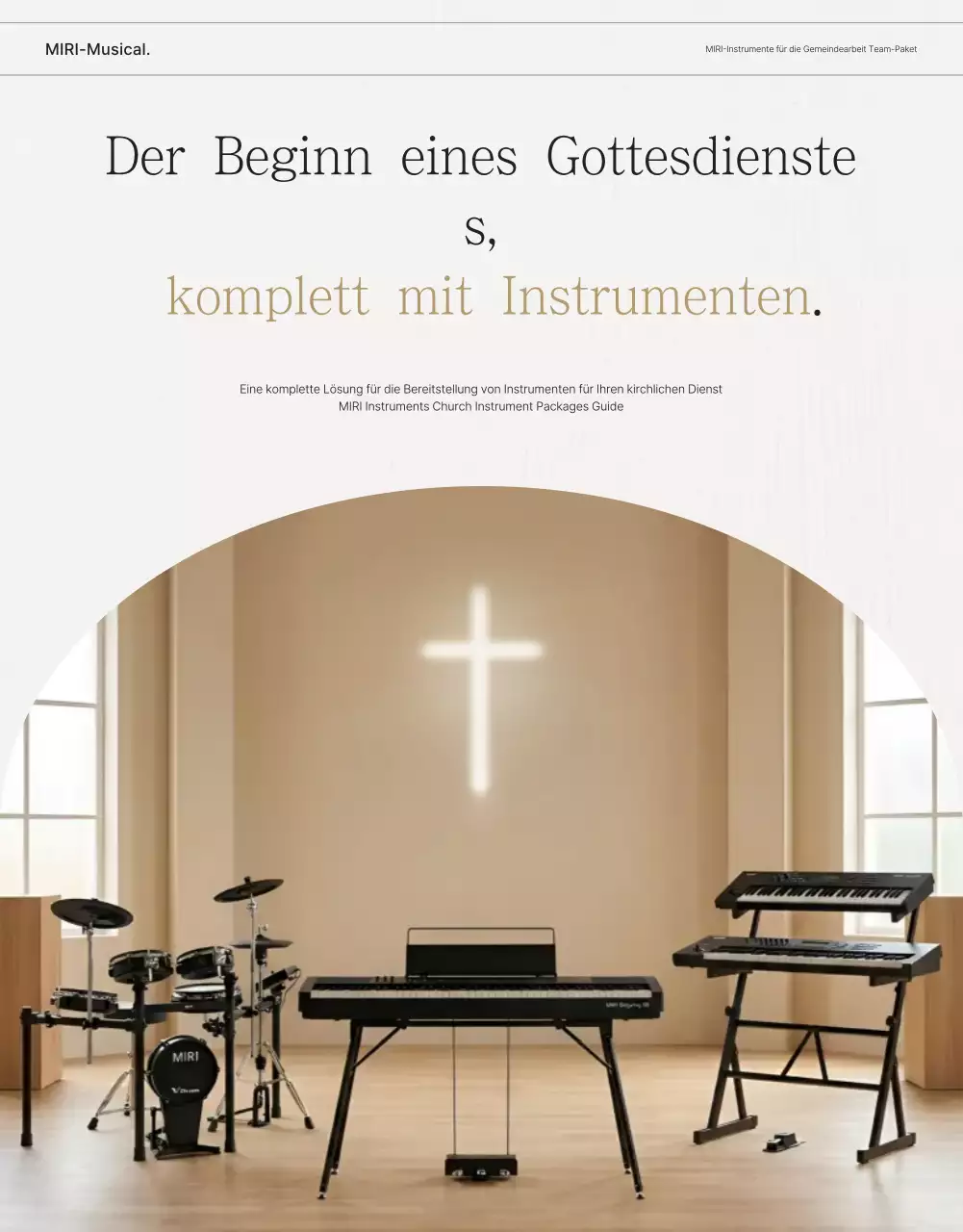 Beige Einfacher Gottesdienstführer