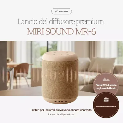 Pubblicità di altoparlanti moderni beige