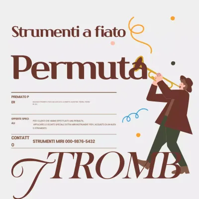 Pubblicità di uno strumento musicale vintage marrone