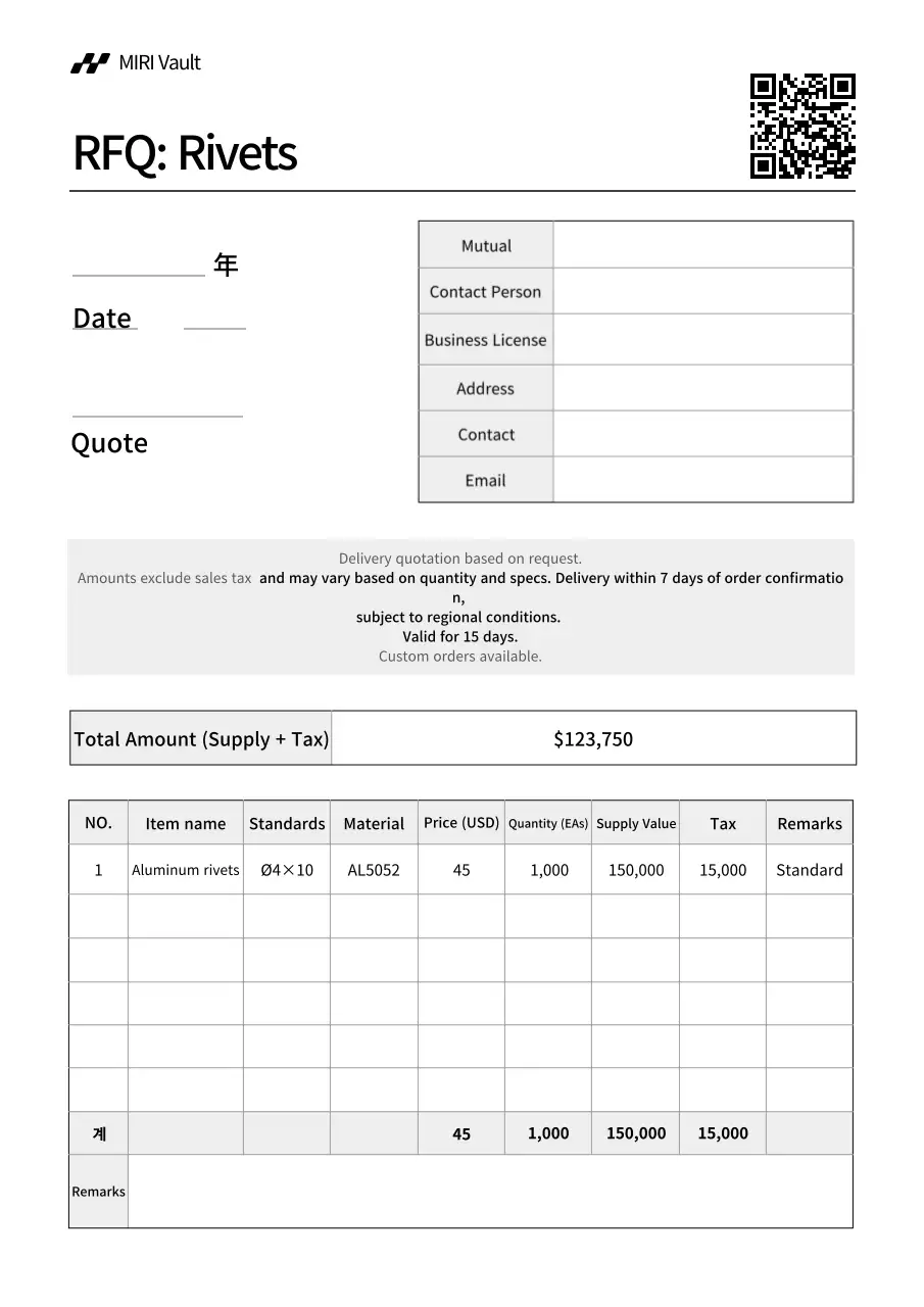 Sổ tay báo giá cơ bản màu trắng