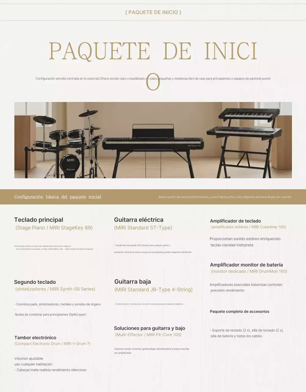 Guía de adoración sencilla en beige