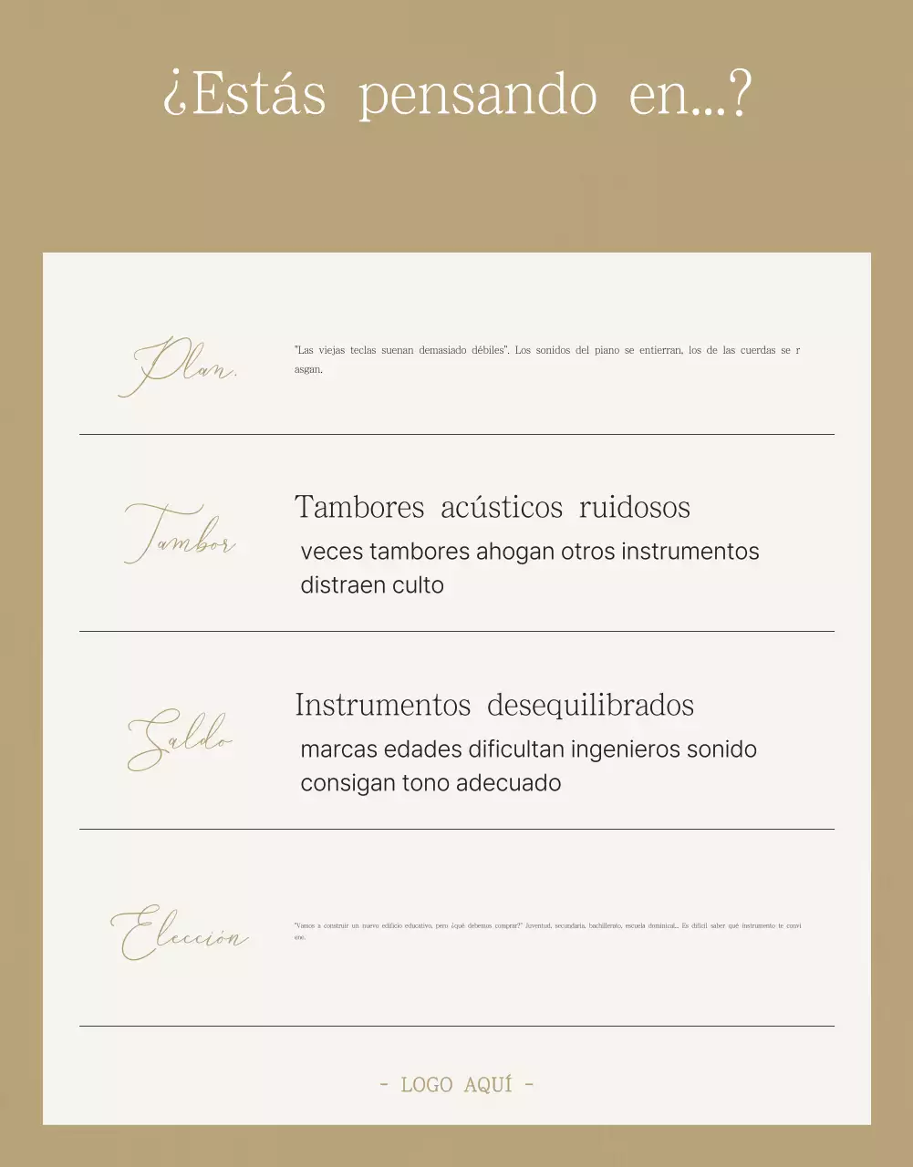 Guía de adoración sencilla en beige