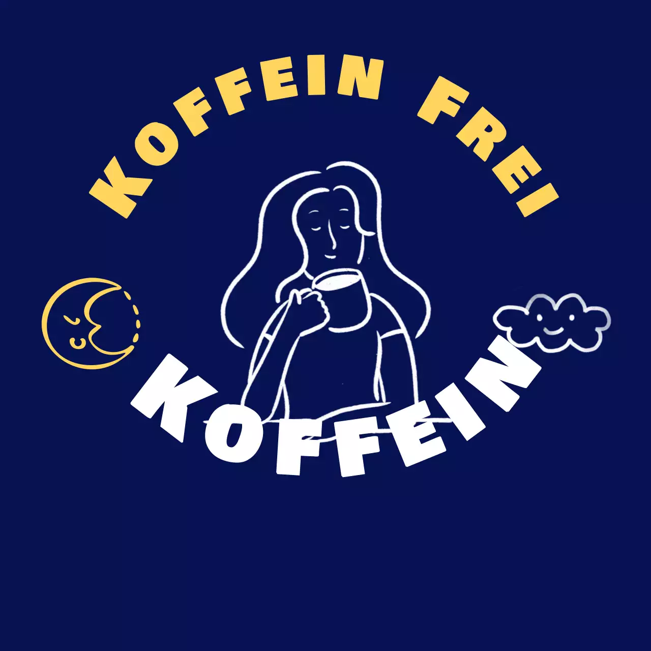 Werbung für ein einfaches Getränk in Marineblau