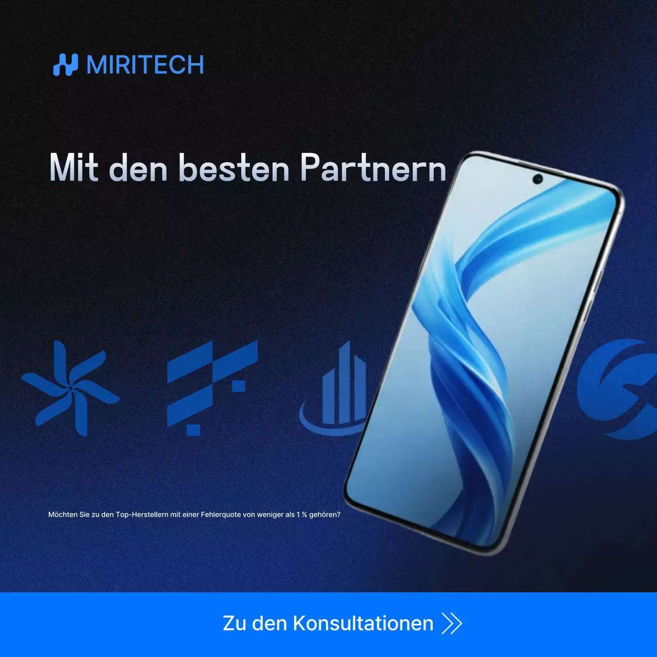 Werbung für moderne blaue Technologie