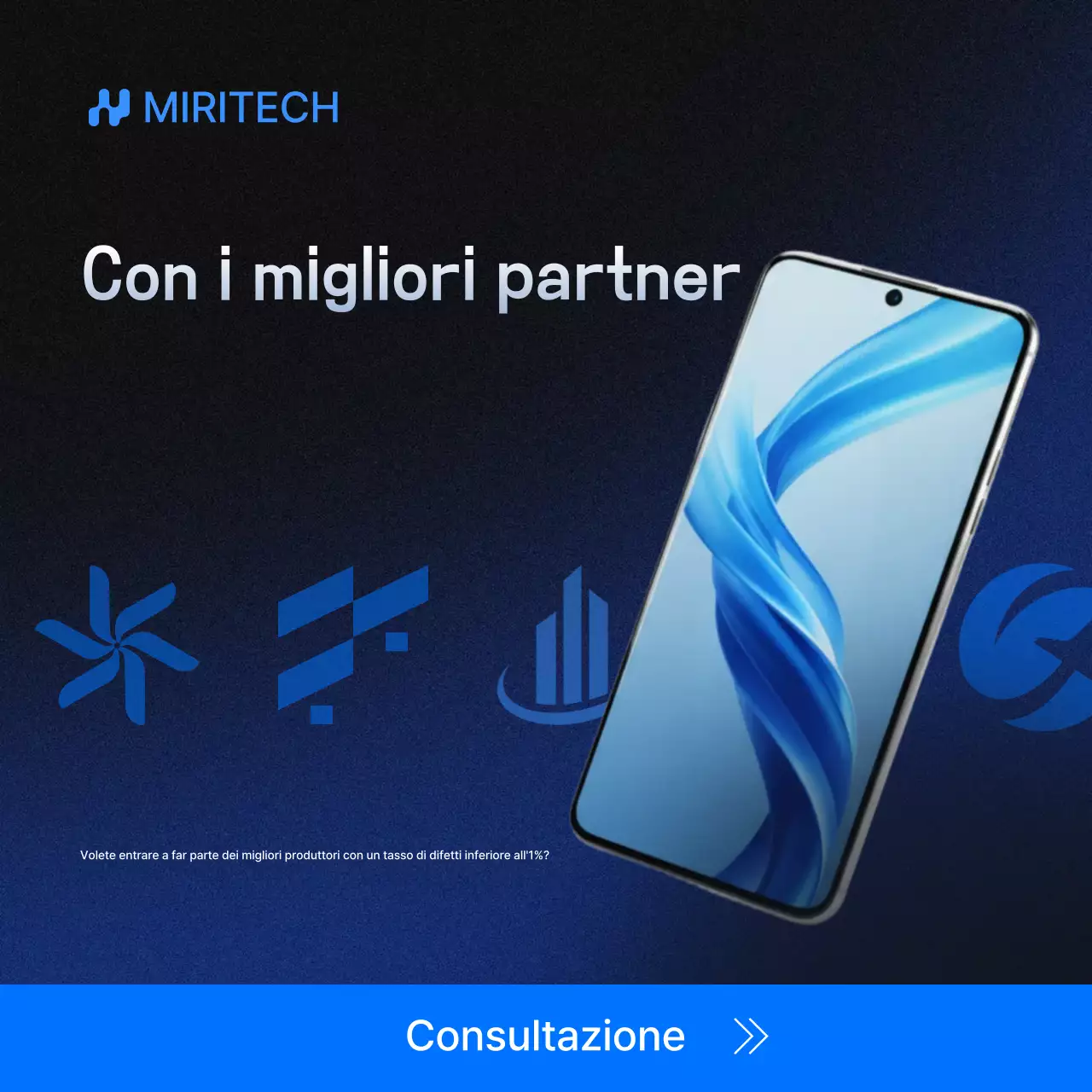 Pubblicità di tecnologia moderna blu