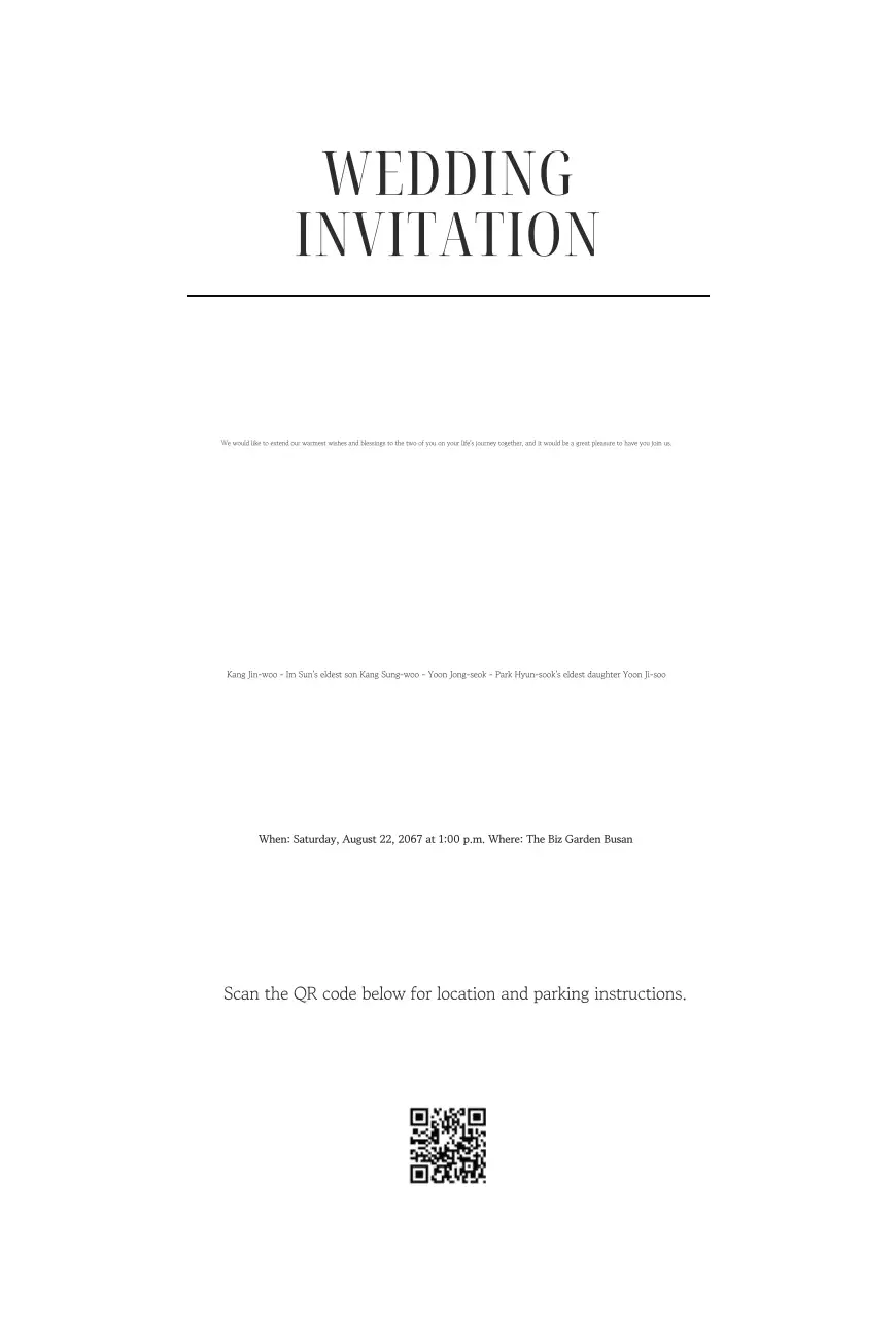 Undangan Pernikahan Sederhana Hitam Putih