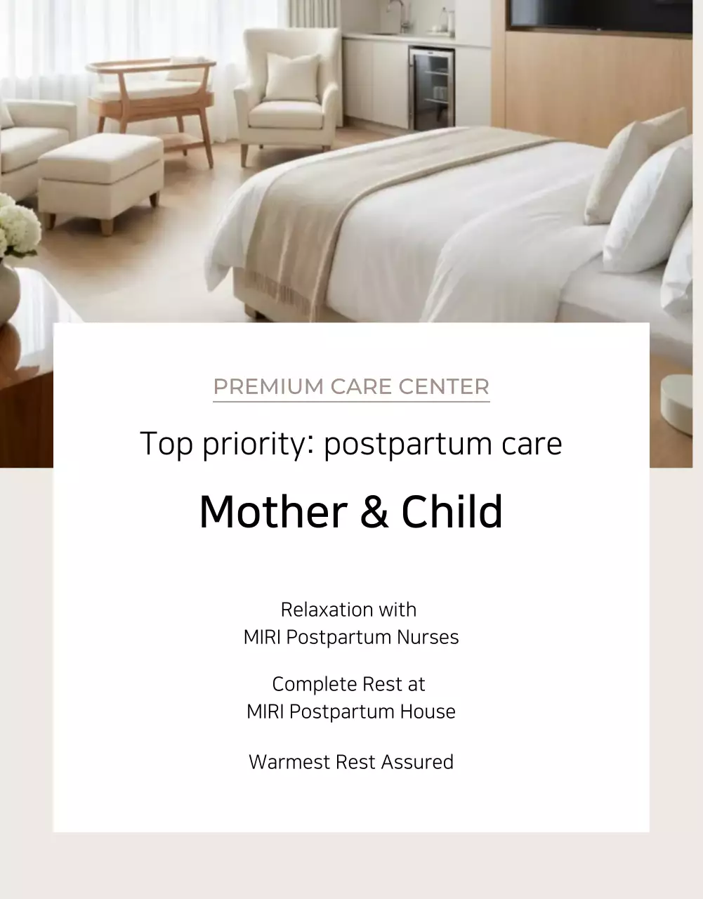 Beige Simple Postpartum Care Center Promotion