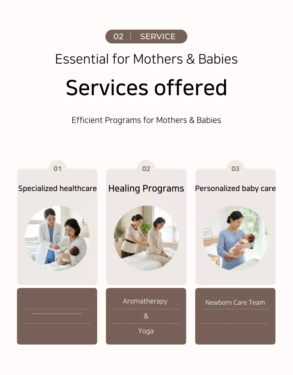 Beige Simple Postpartum Care Center Promotion