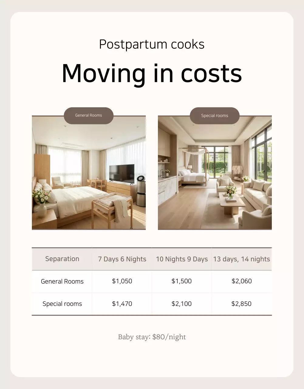 Beige Simple Postpartum Care Center Promotion