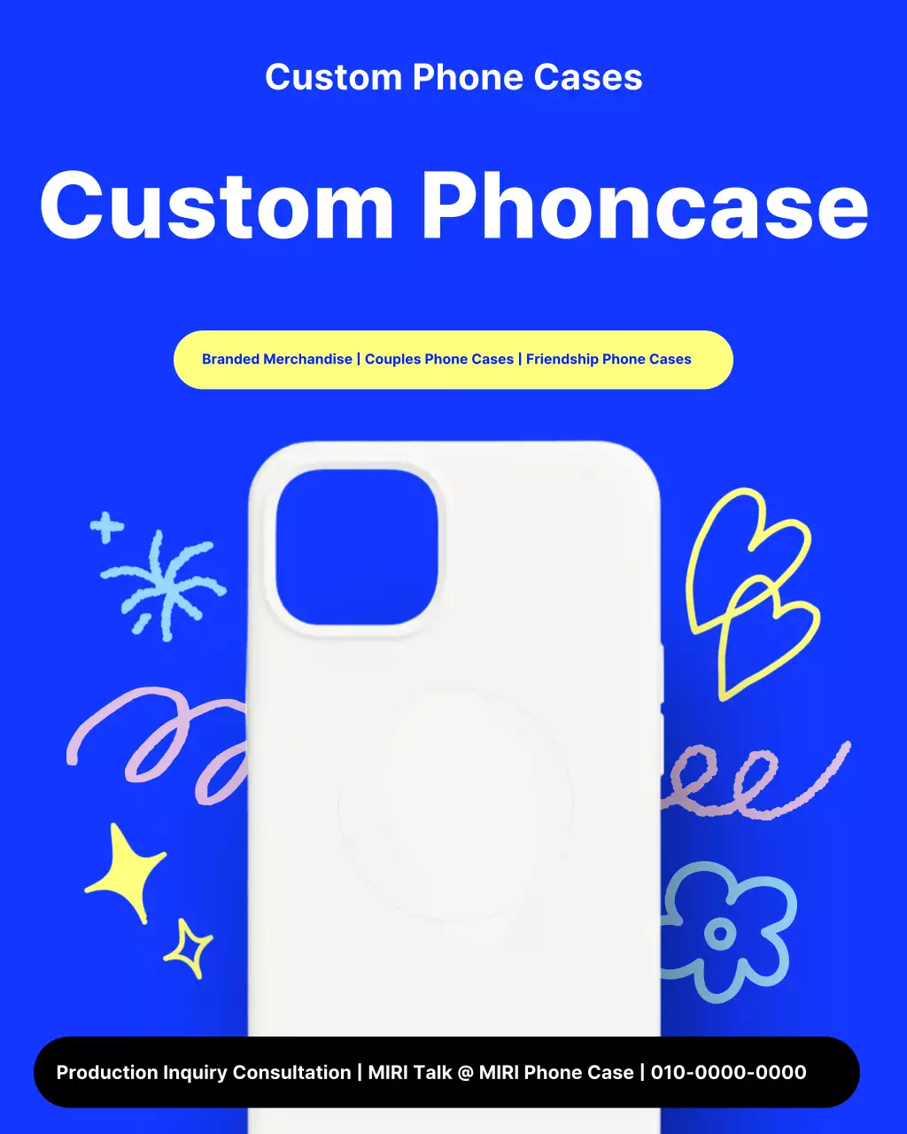 Blue Modern Custom Phone Case Promotion