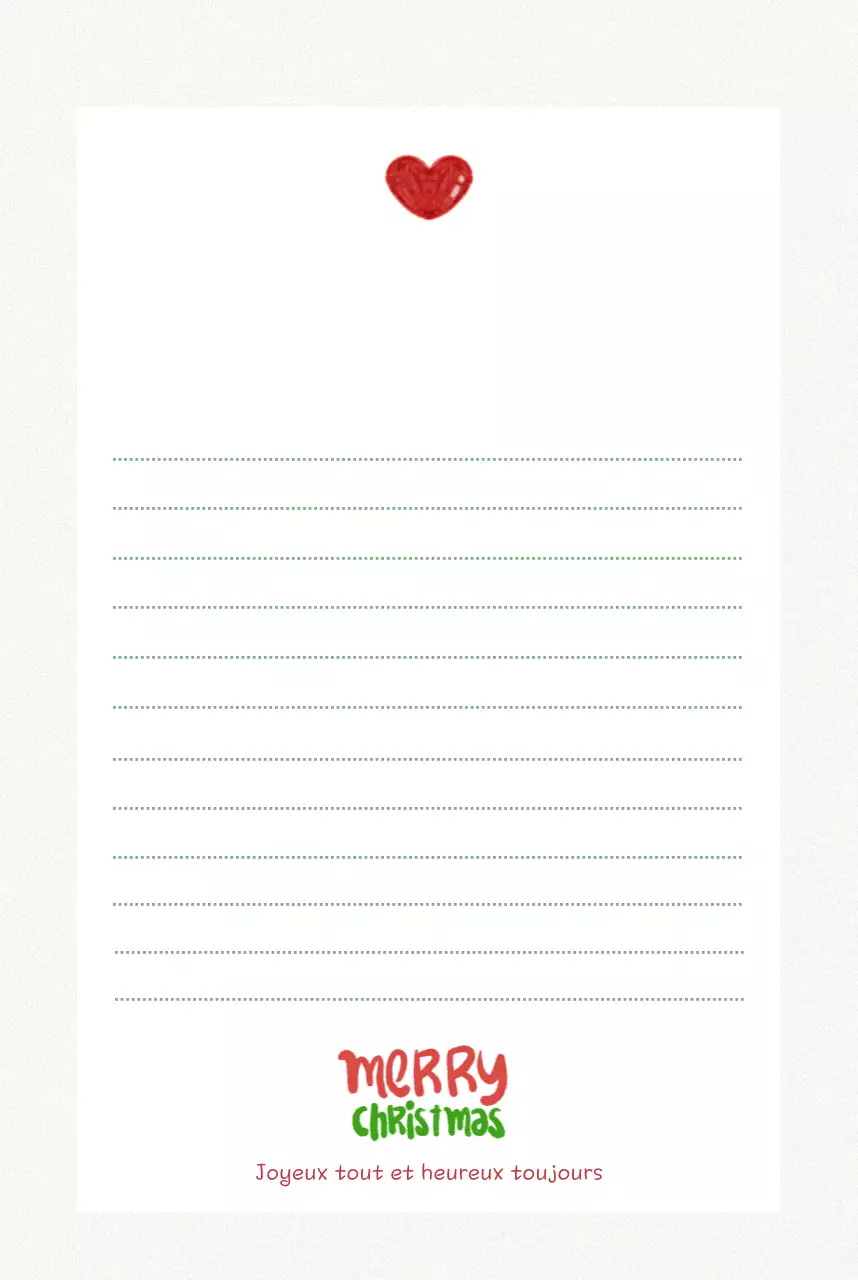 Carte postale de Noël verte et mignonne