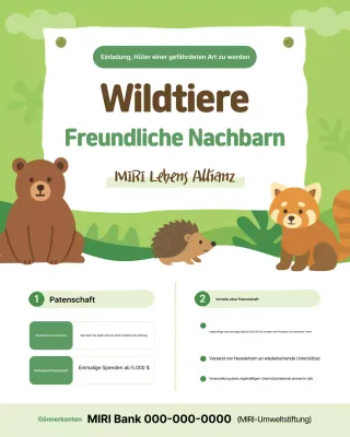Grüne, niedliche Tierschutzkampagne