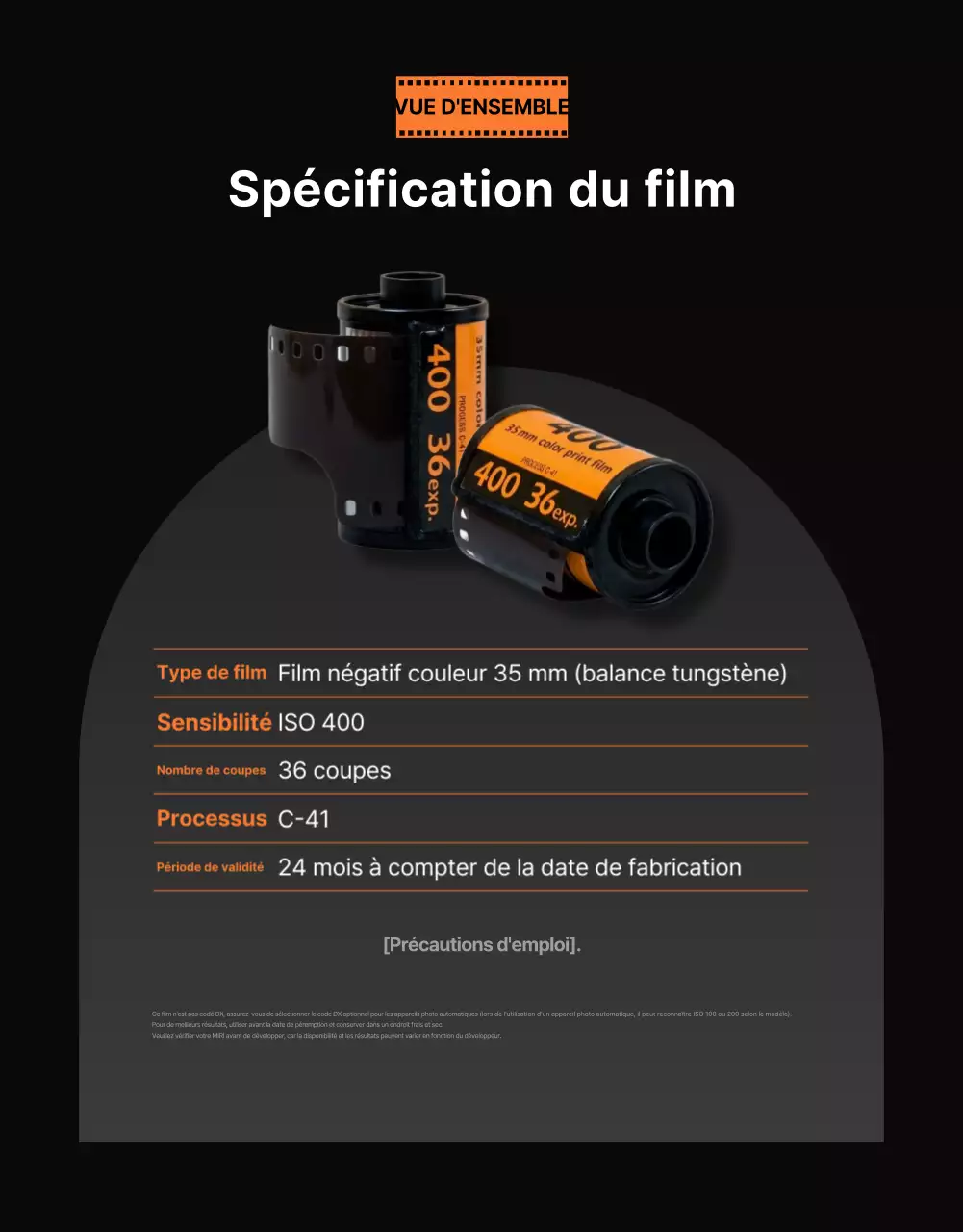 Publicité pour appareil photo moderne Orange