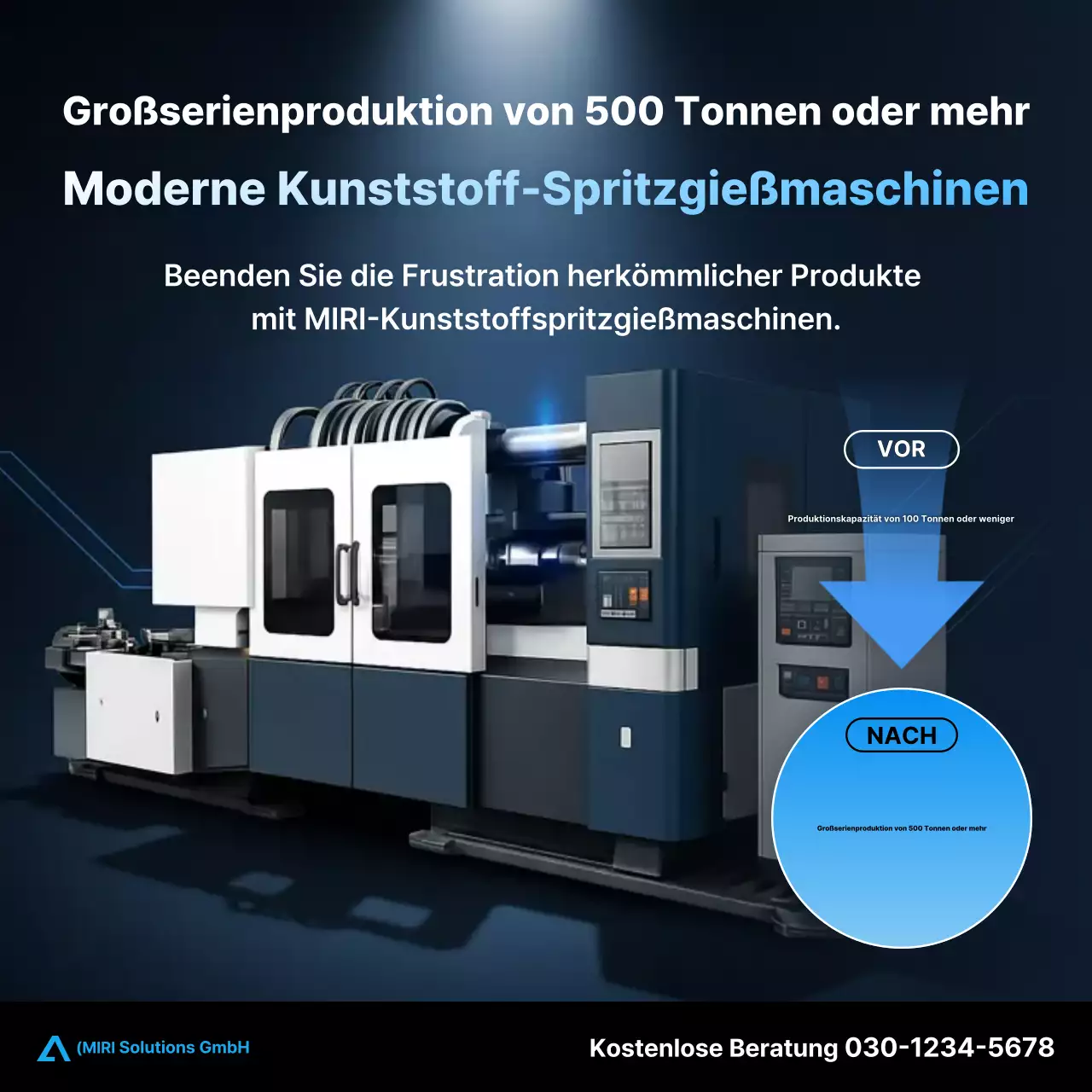 Werbung für moderne blaue Technologie