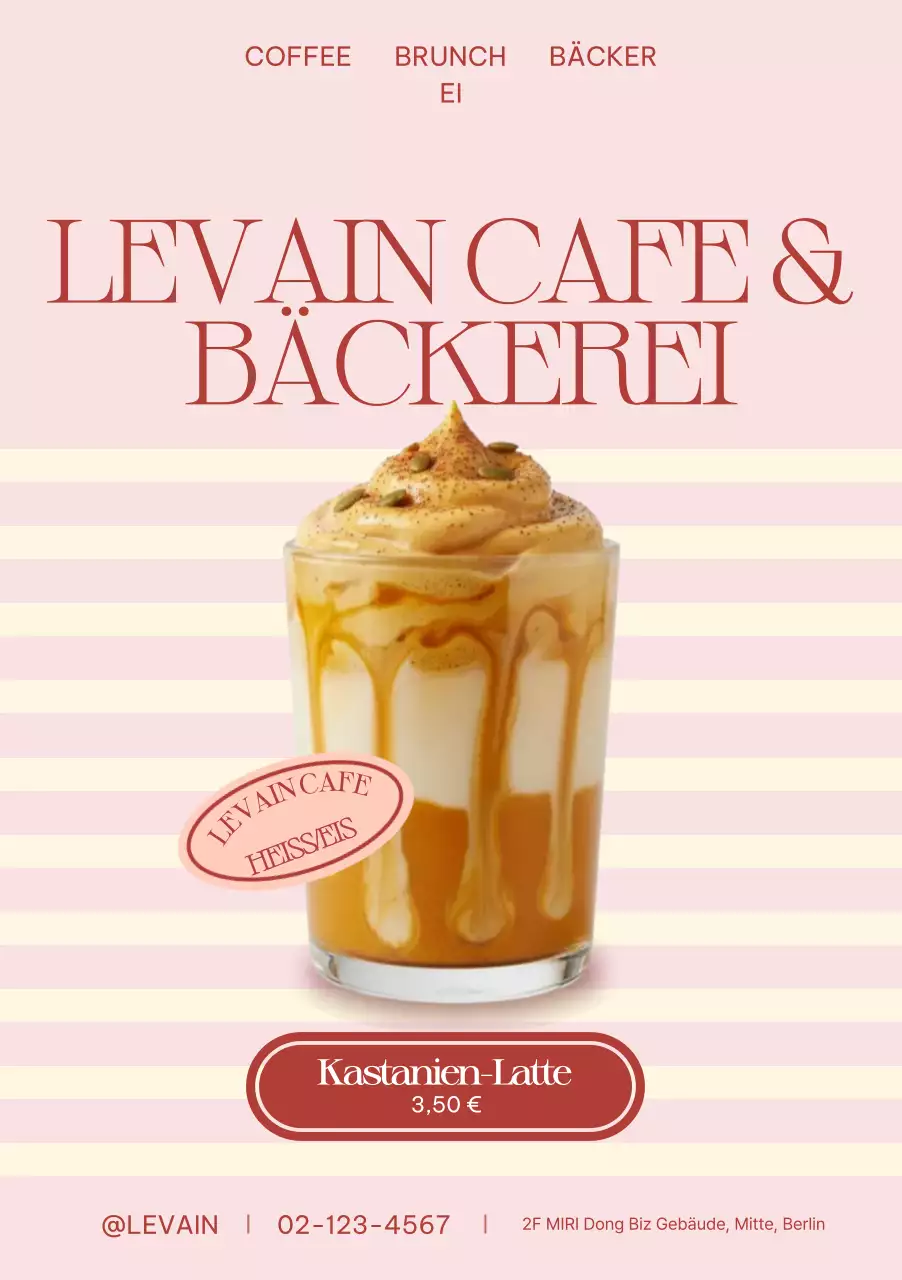 Werbung für das Pink Modern Cafe