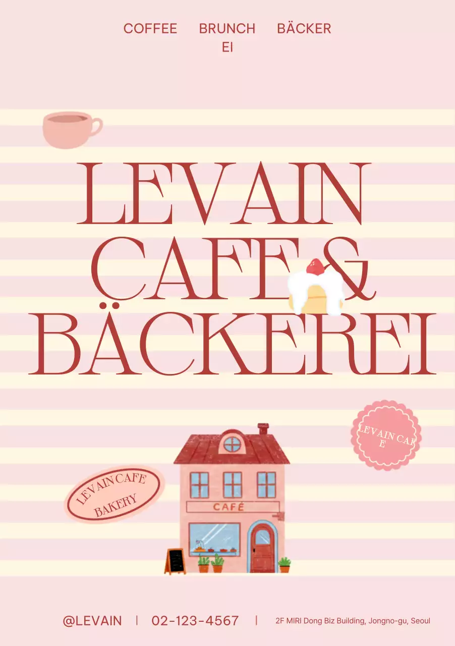 Pink Simple Cafe-Aktion