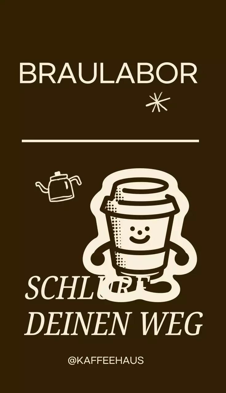 Werbung für ein braunes Vintage-Café