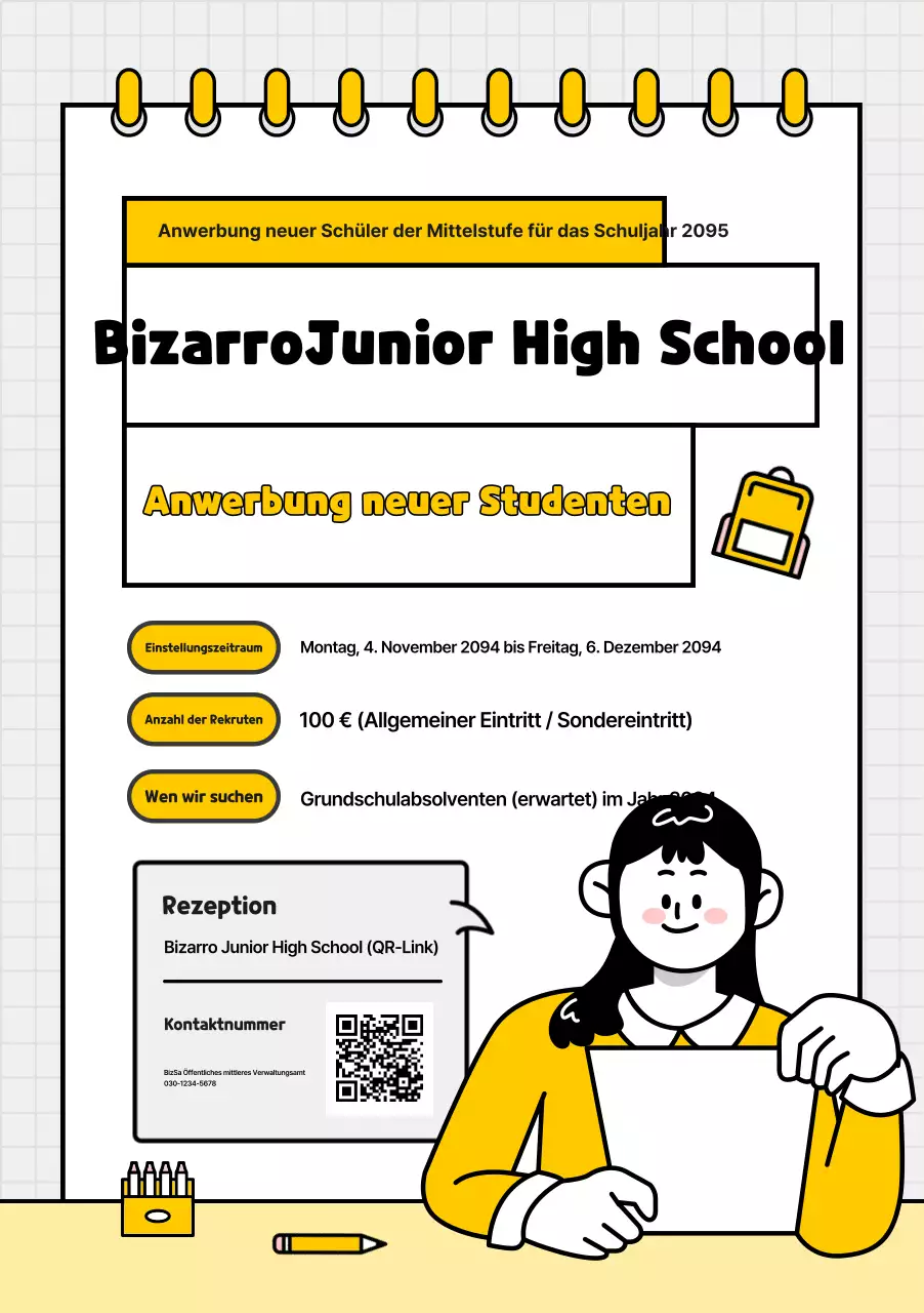 Rekrutierung für die Yellow Simple Middle School