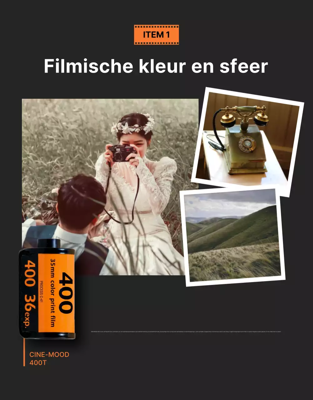 Oranje moderne camera-advertentie