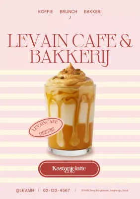 Roze moderne café-advertentie