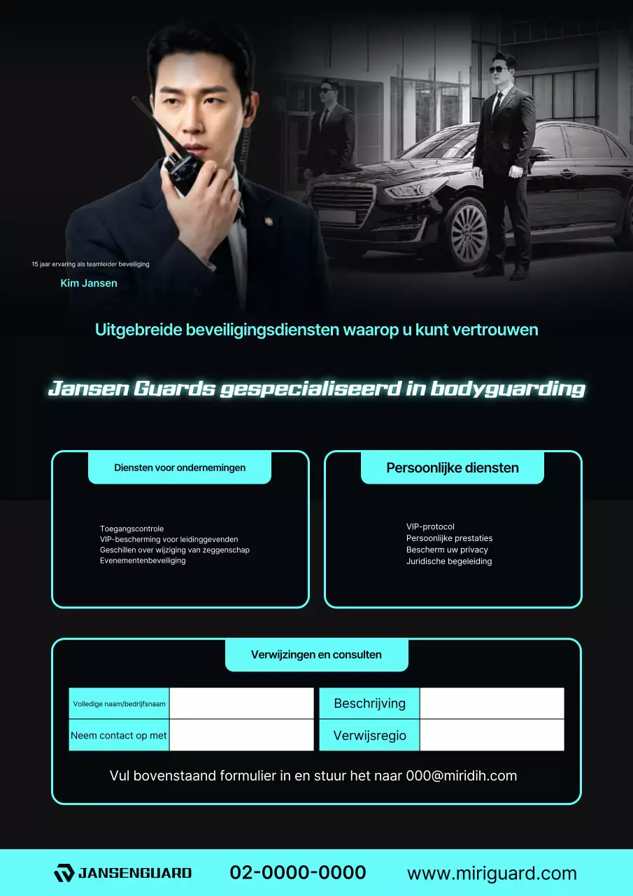 Promotie van zwarte moderne beveiligingsdienst