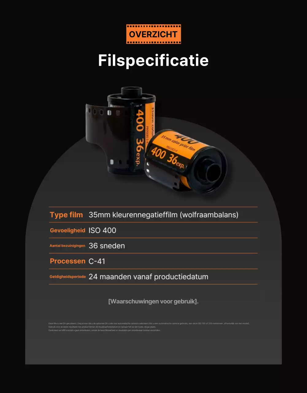 Oranje moderne camera-advertentie