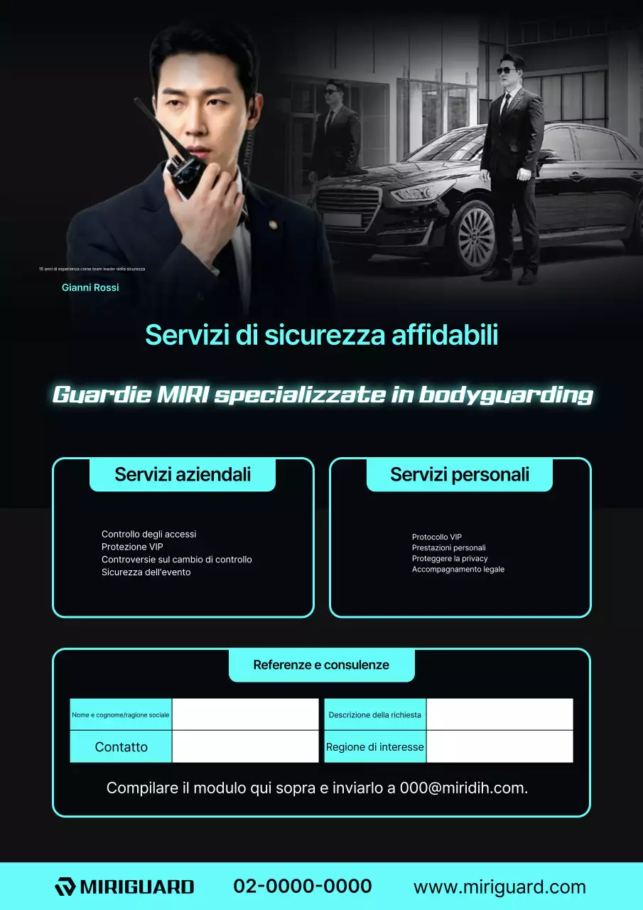 Promozione del servizio di sicurezza moderna nera