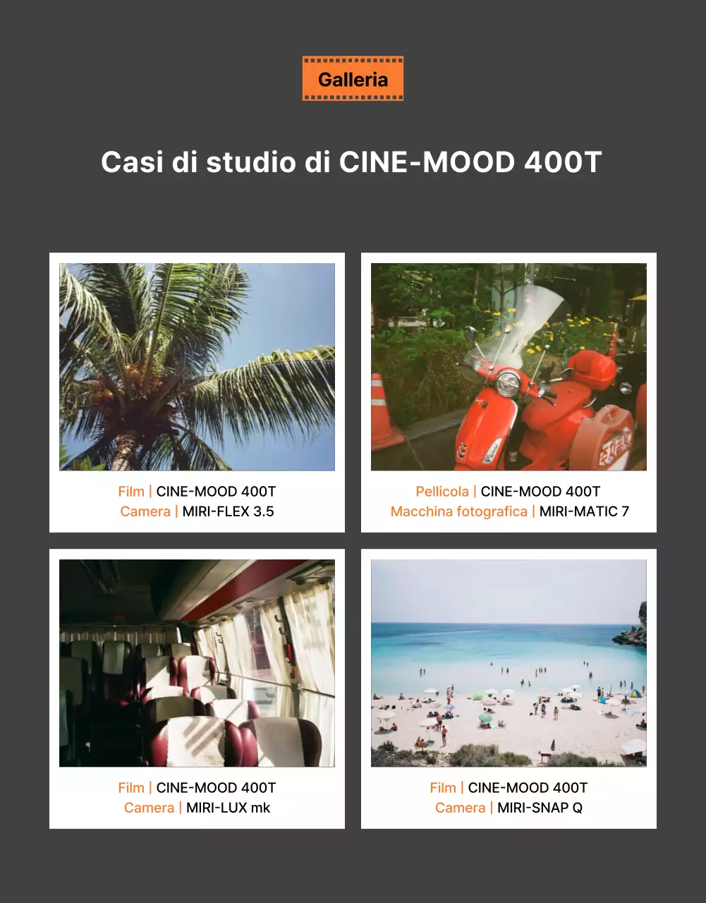 Pubblicità della macchina fotografica moderna arancione