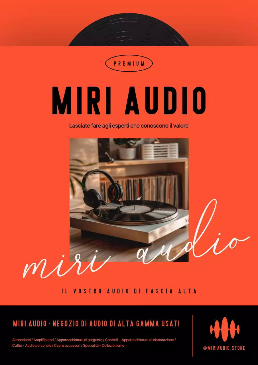 Pubblicità audio vintage arancione