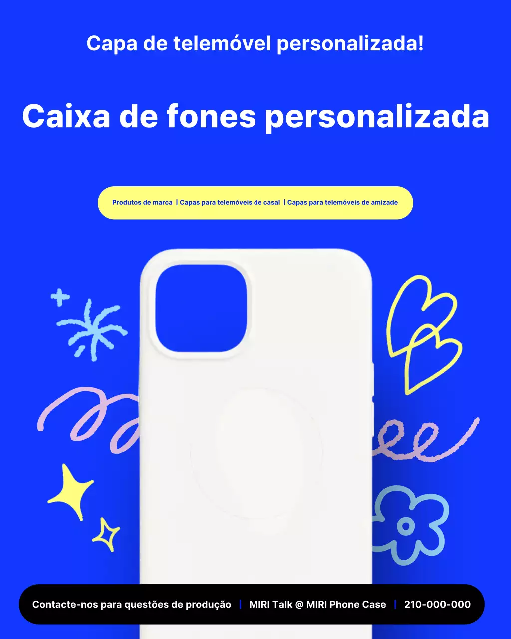 Capa de celular personalizada moderna azul em promoção