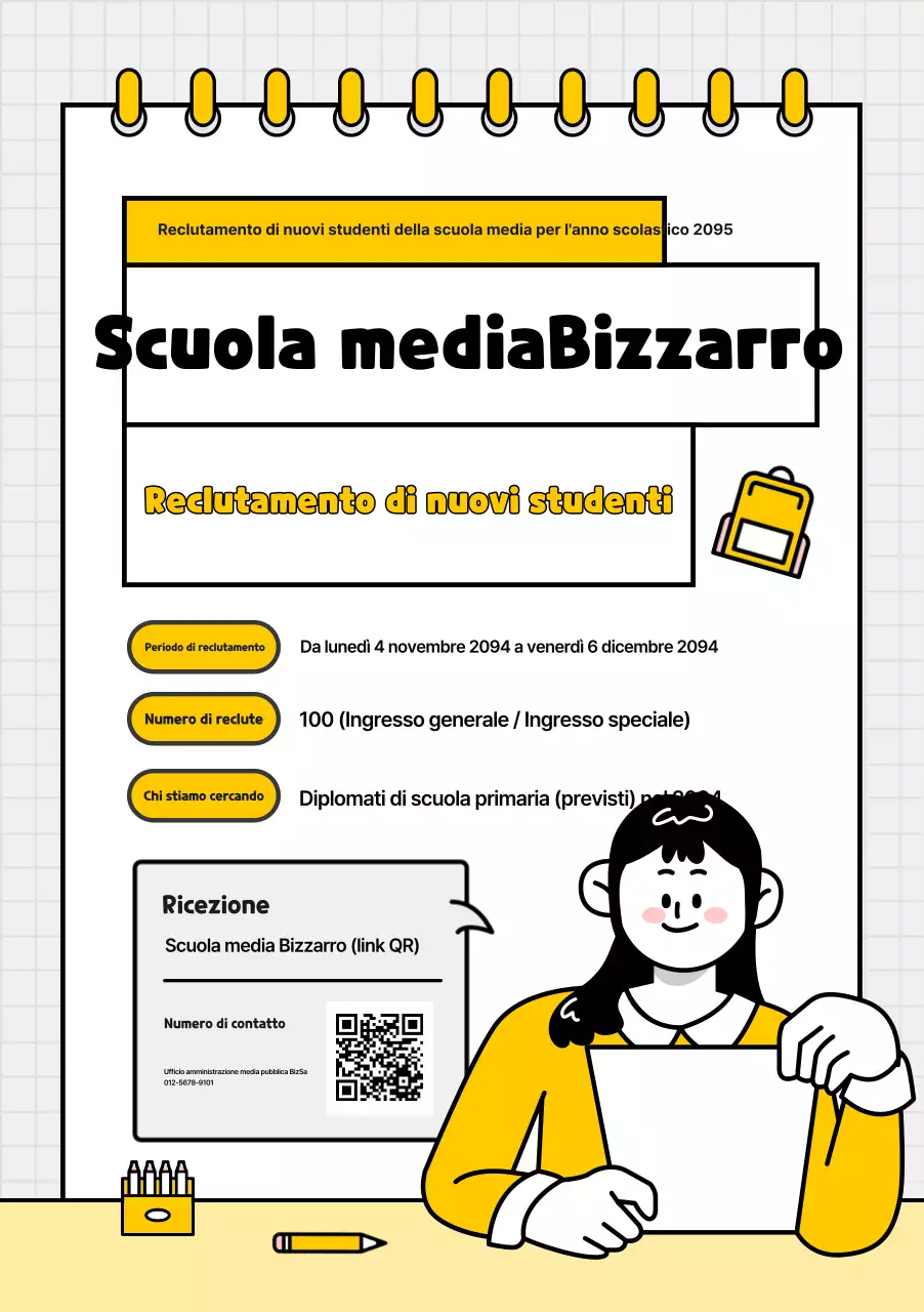 Reclutamento per la scuola media Yellow Simple