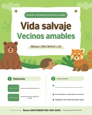Campaña de protección de animales verdes y lindos