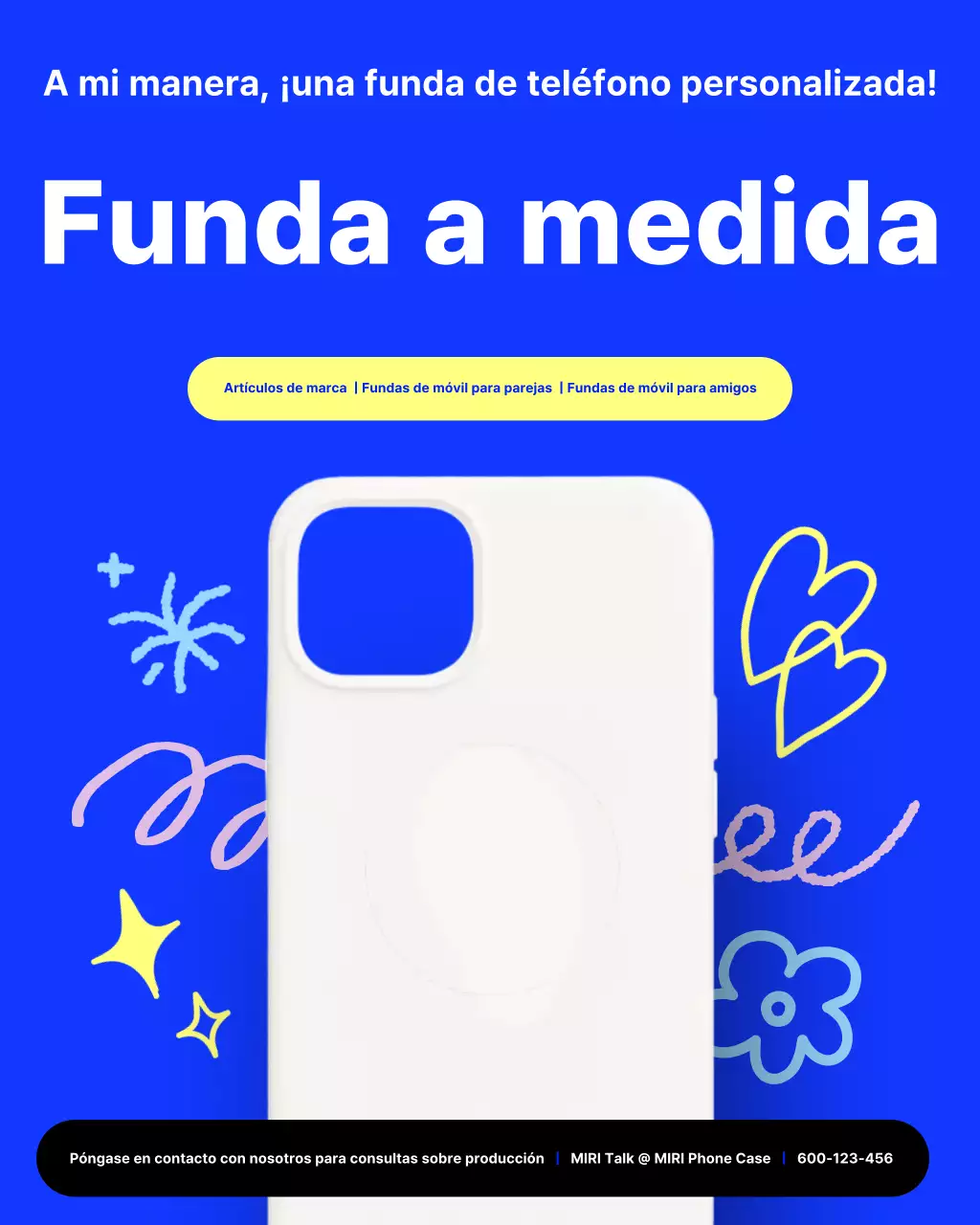Promoción de fundas de teléfono personalizadas modernas en azul