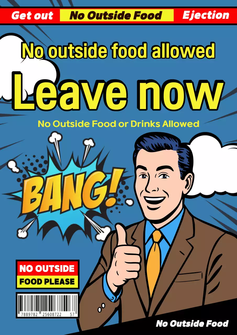 Thông báo cảnh báo nghệ thuật Pop Art màu xanh