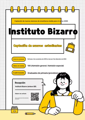 Reclutamiento para la escuela secundaria Yellow Simple