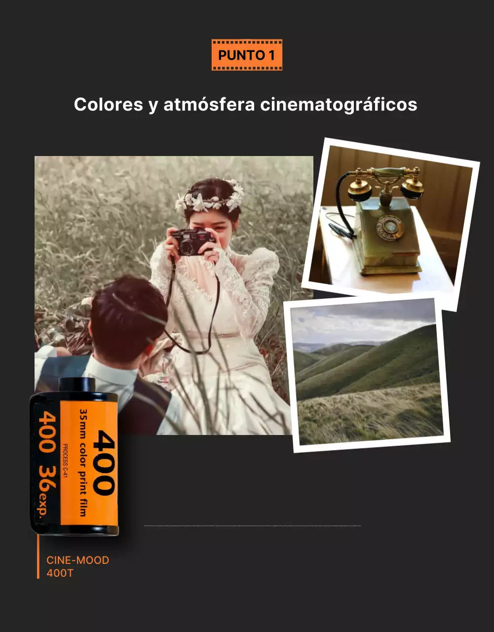 Anuncio de cámara moderna naranja