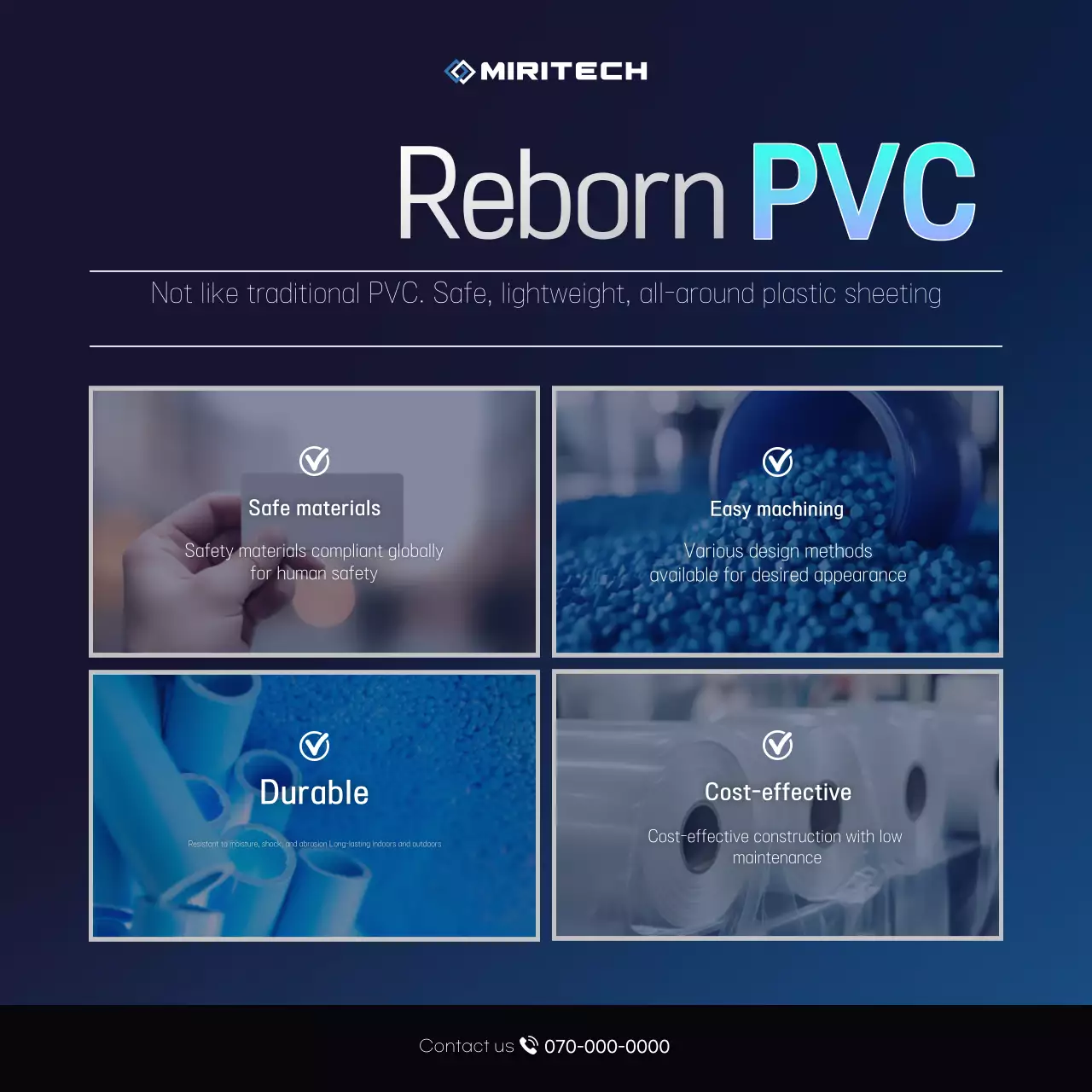 Promoção de produto de plástico moderno azul