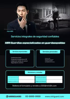 Promoción del servicio de seguridad moderna negra