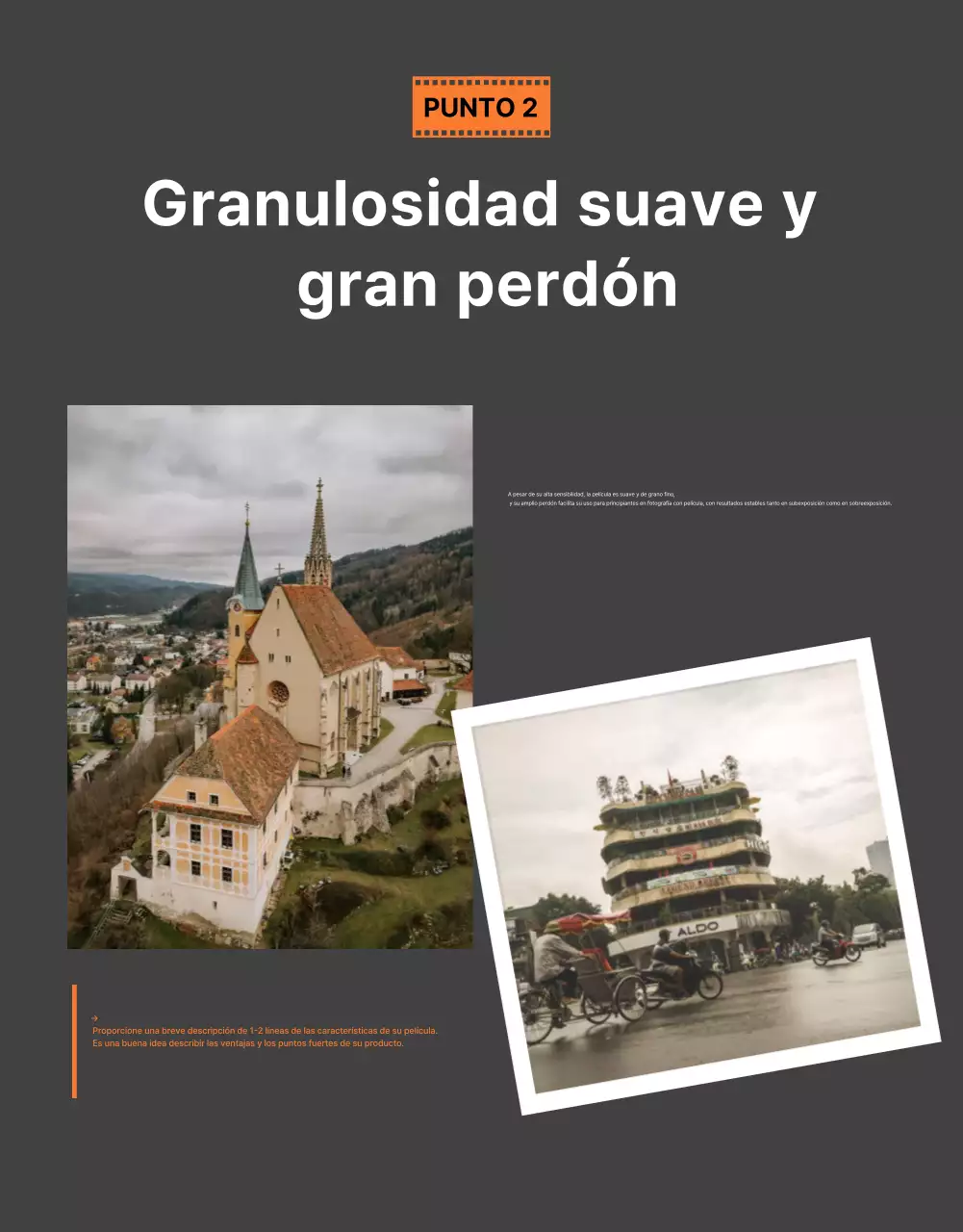 Anuncio de cámara moderna naranja