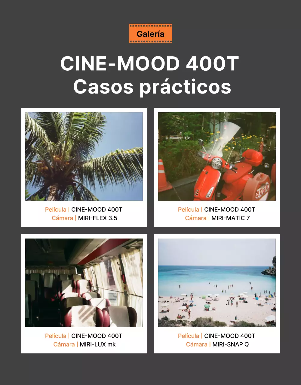 Anuncio de cámara moderna naranja