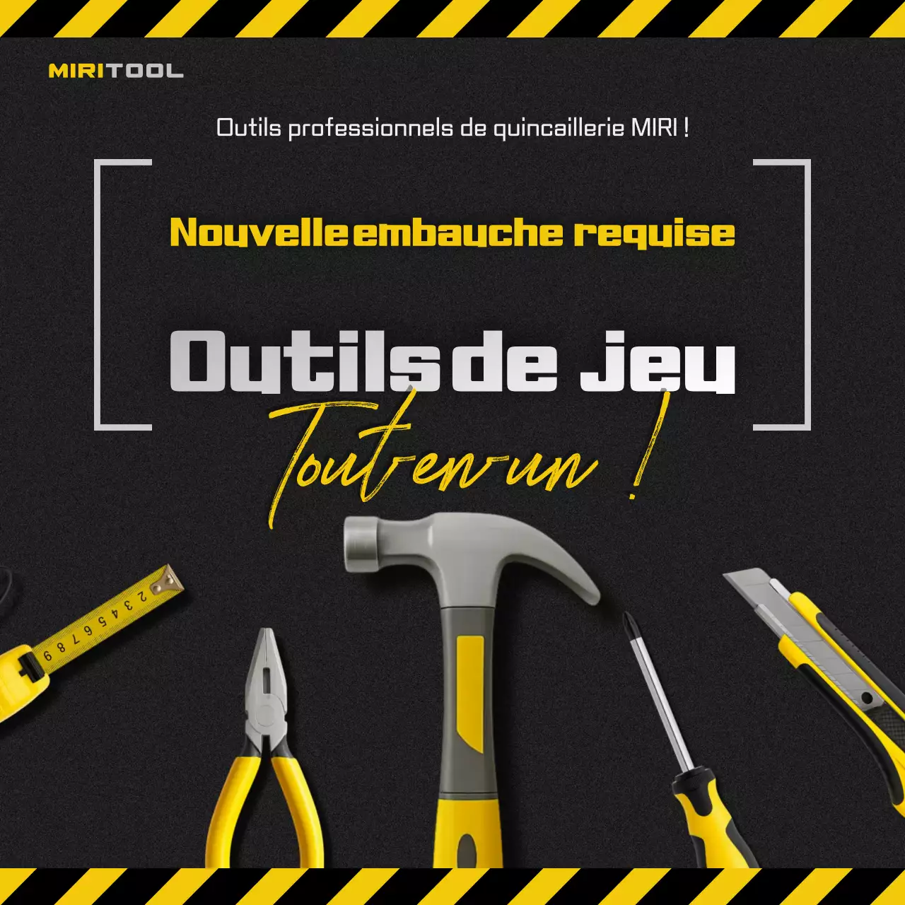 Publicité pour un outil moderne noir