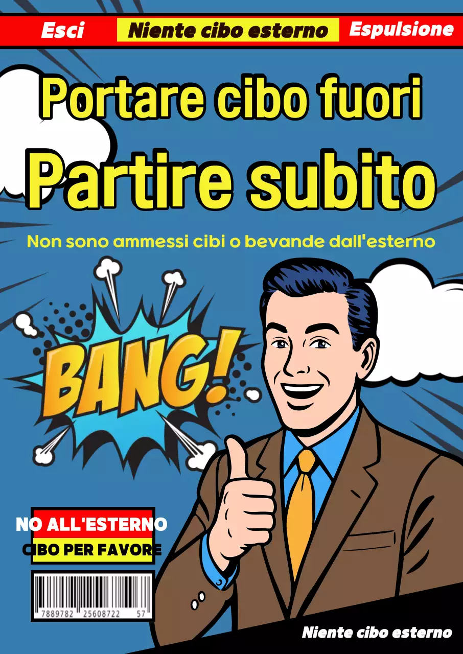 Avviso di avvertenza sulla Pop Art blu