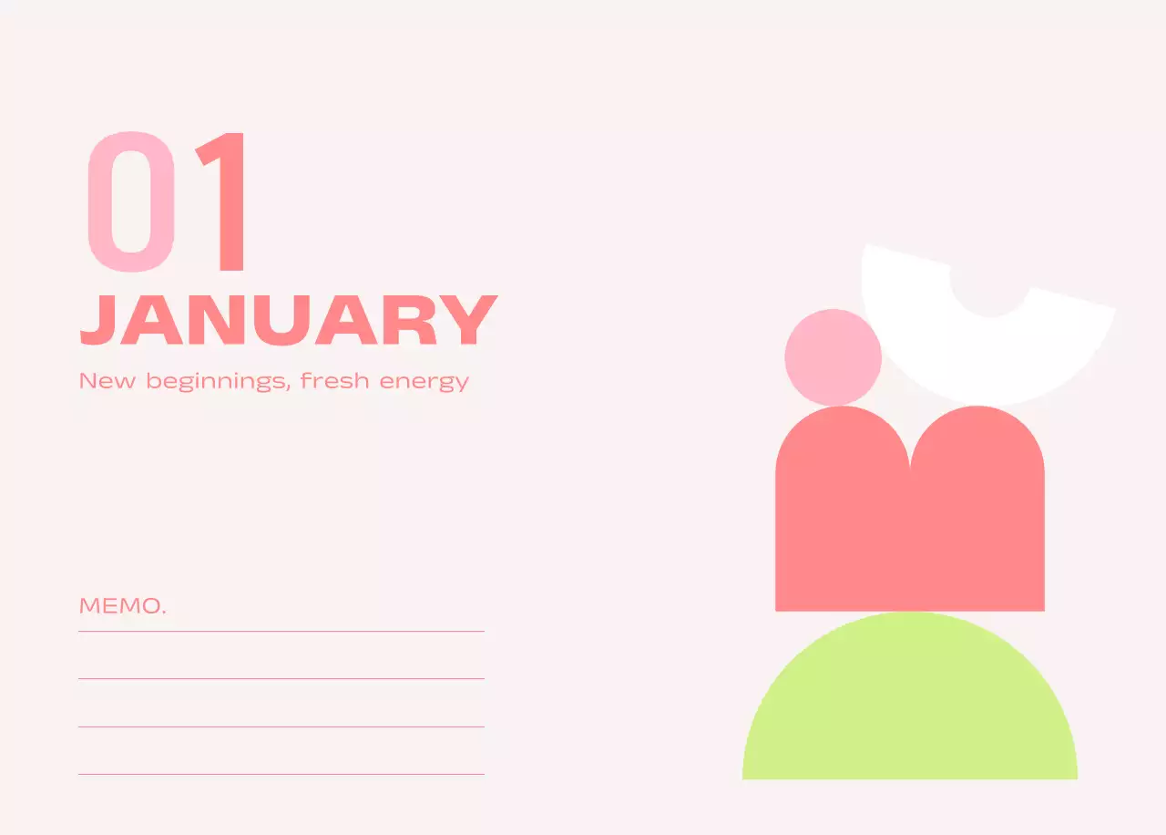 연보라 미니멀 캘린더 달력