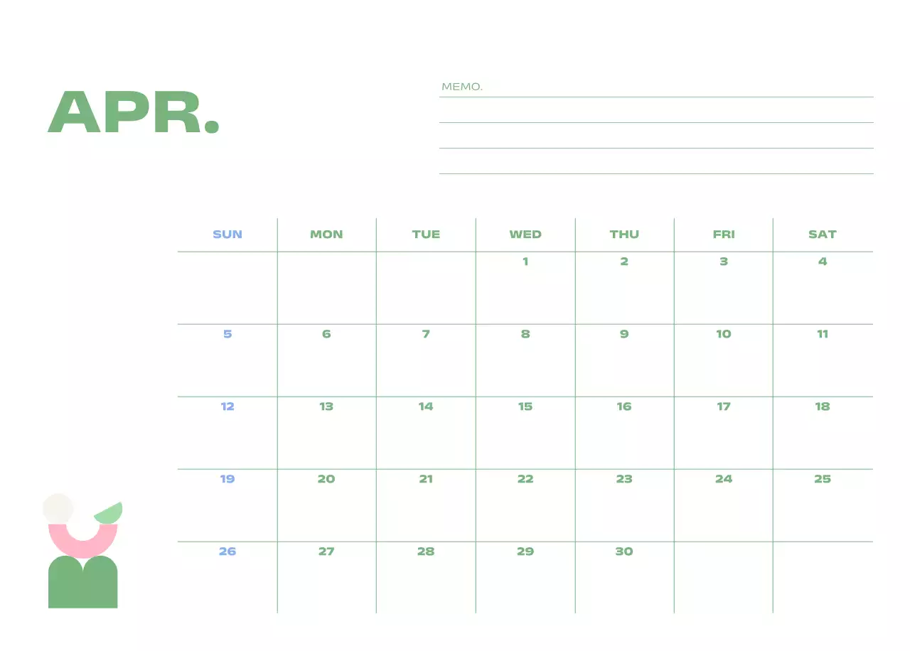 연보라 미니멀 캘린더 달력