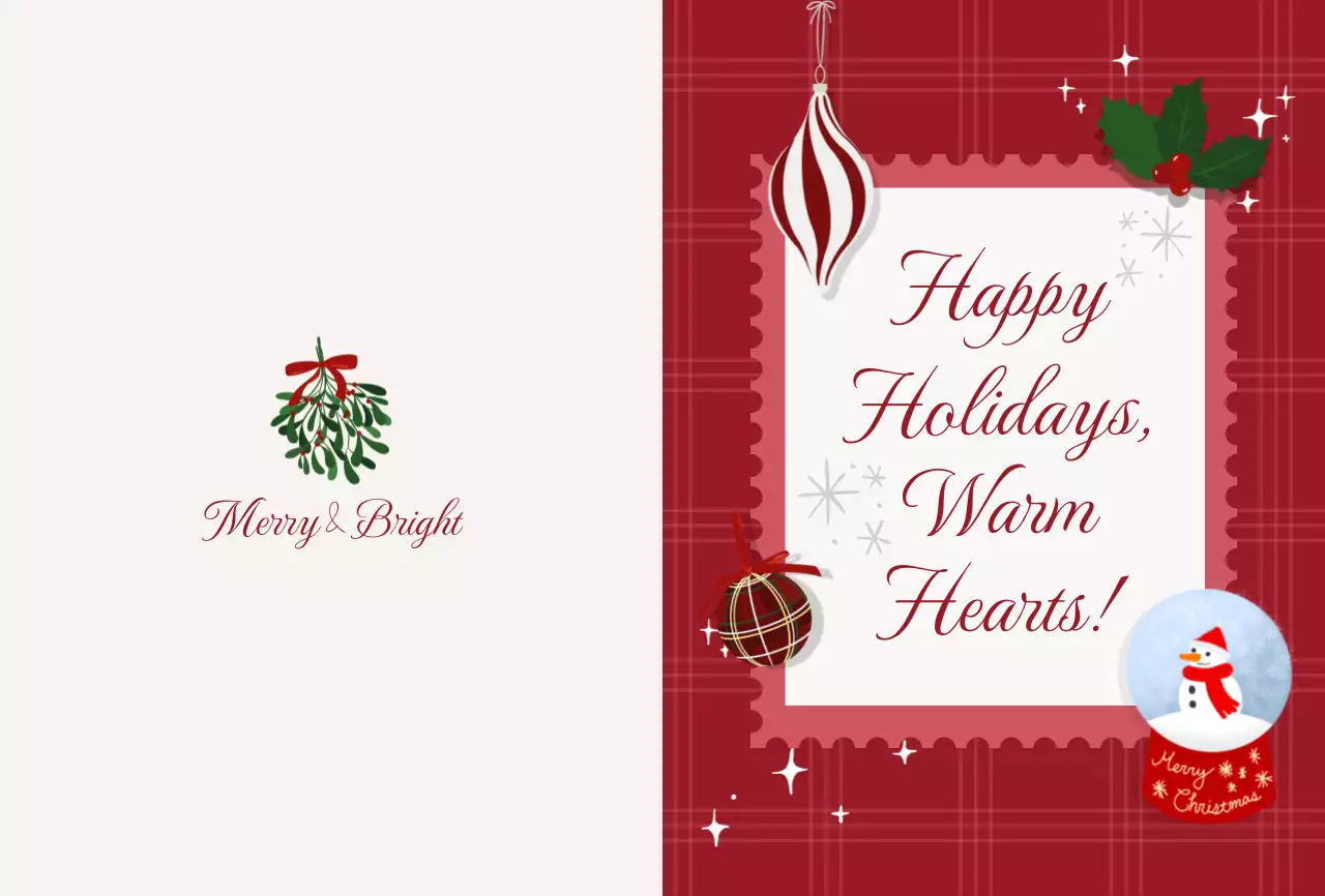 빨강 빈티지 크리스마스 엽서