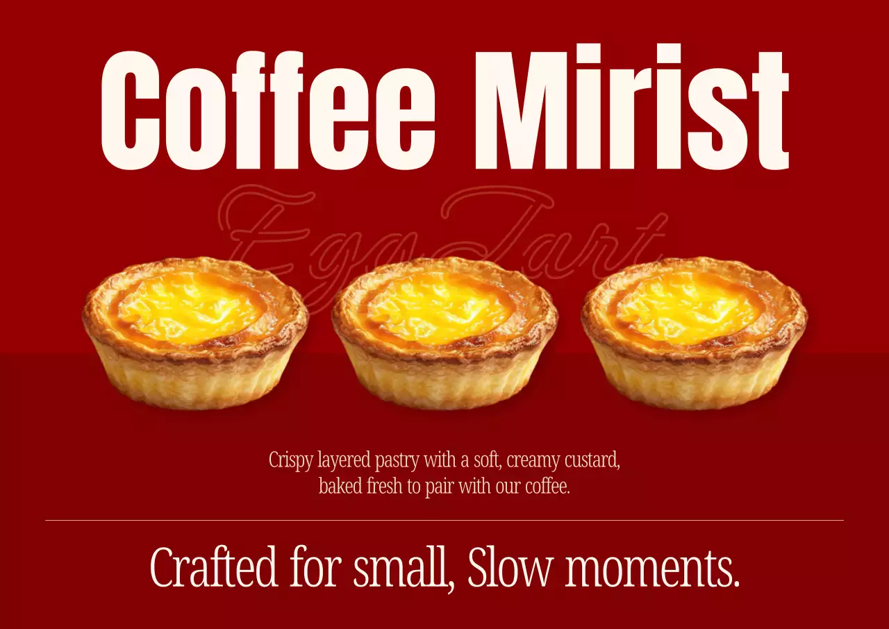 빨강 모던 디저트 광고