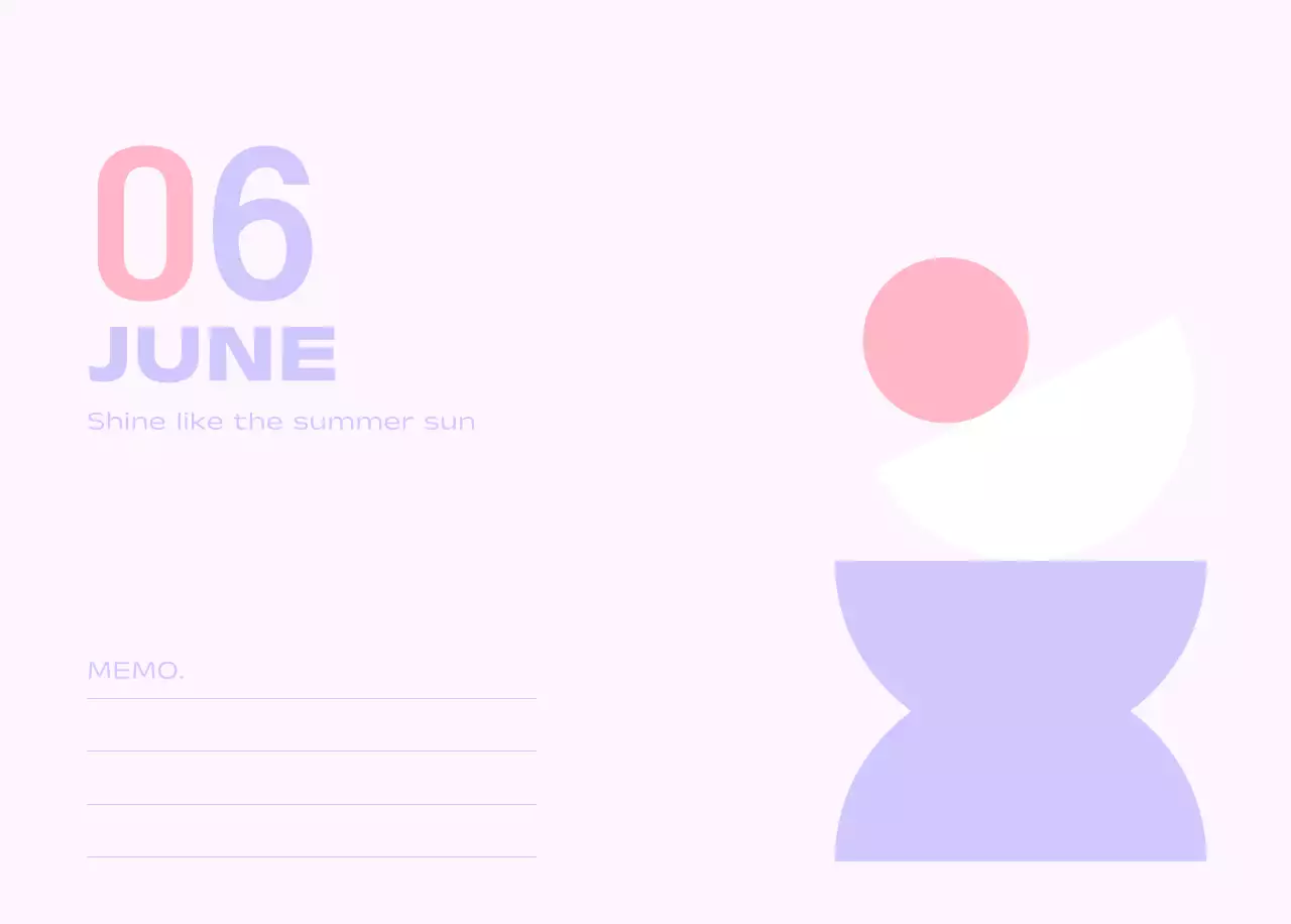 연보라 미니멀 캘린더 달력